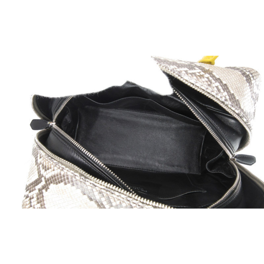 Prada Bag Python Leather Yellow Gray Brown Snake - image 7